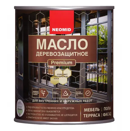 Фото №0 МАСЛО ДЕРЕВОЗАЩИТНОЕ PREMIUM С НАТУРАЛЬНЫМ ВОСКОМ ДЛЯ ВНУТРЕННИХ И НАРУЖНЫХ РАБОТ NEOMID (НЕОМИД) серый жемчуг 2 л