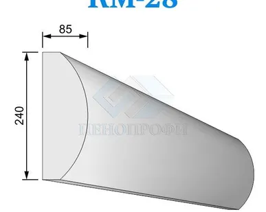 фото Фасадные межэтажные карнизы из пенопласта (пенополистирола) КМ-28 ПСБ-С-25Ф