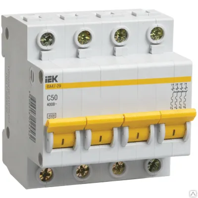 Фото №0 Выключатель автоматический ВА47-29 4Р 25А 4,5кА х-ка С ИЭК
