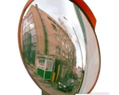 фото Зеркало дорожное круглое с защитным козырьком, диаметр 800 мм