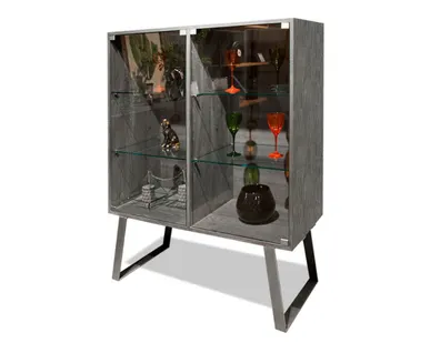 фото Dillinger Шкаф с витриной 2-х дверный, низкий РВ 104 М черный дуб