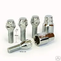 фото Набор болтов секретных М 12х28х1,5, конус, 5 лучей, 4+2 (375110Н2)