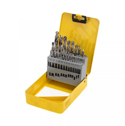 Фото №0 Набор сверл по металлу, 1-10мм (через 0,5мм, 3,2мм, 4,8мм), HSS, цилиндрический хвостовик, металлический кейс, 21 шт.