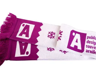 фото Шарф вязанный двойной без бахрамы с логотипом