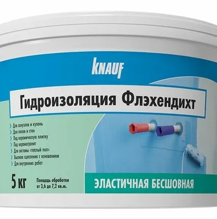 Фото №0 Гидроизоляция КНАУФ Флехендихт полимерная /5кг/
