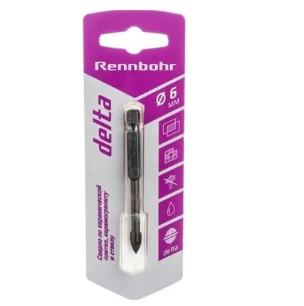 Фото №0 Сверло по стеклу 6,0мм "RB" Delta 676006