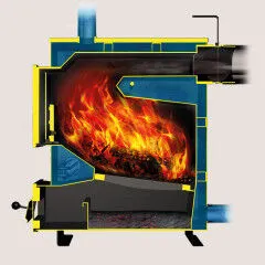 Фото №1 Котел твердотопливныйТеплодар Куппер Практик-10 В, 10 кВт, одноконтурный, с шибером и термометром