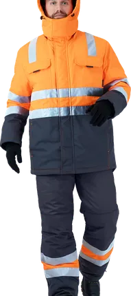 Фото №0 Костюм РЕФЛЕКТ-2 зимний, Со - 3-й класс защиты, Тн - 4-й класс защ, флуоресцентный оранжевый-серый