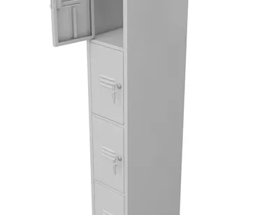 фото Шкаф для раздевалок металлический четырехдверный, ширина 300 мм