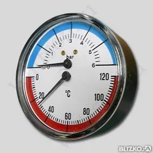 фото Watts, Термоманометр С Задн. Подк. Tmax 1/2" 120 С, 6 Бар
