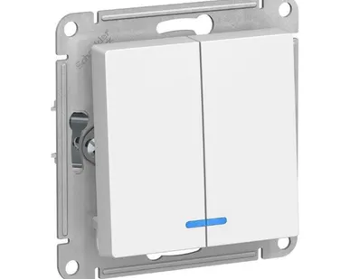 фото Schneider Electric Механизм выключателя 2-кл. СП AtlasDesign 10А IP20 (сх. 5а) 10AX с подсветкой бел. ATN000153 Schneider Electric