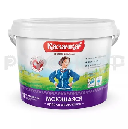 Фото №0 Краска вд моющ 13 кг ВД-АК-212_W4  Белая КАЗАЧКА (1) П