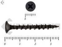 Фото №0 Саморез черный по дереву 3,5х35 Средняя фасовка (800шт)