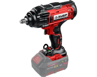 фото Гайковерт аккумуляторный ударный Зубр 18В, 1 АКБ (4Ач), в кейсе,ГУЛ-410-41