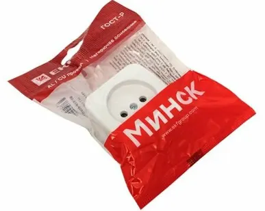 фото Минск Розетка 1-местная ОП 10А без заземления белая EKF Basic