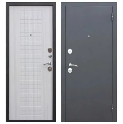 Фото №0 Дверь входная Гарда Муар 8мм (Ferroni) металл 0,8мм/МДФ, Черный Муар/Белый ясень 2050х960мм, ПРАВАЯ