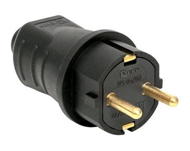 фото Вилка прямая 16А IP44 2P+PE 230В каучук EKF RPS-011-16-230-44