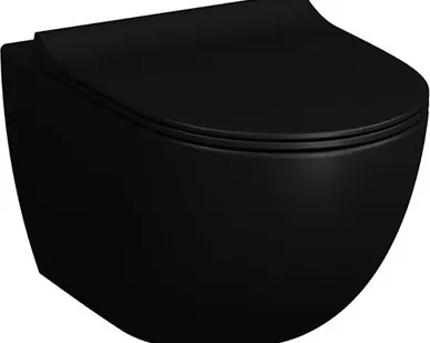 фото Унитаз подвесной безободковый VitrA Sento Rim-Ex черный матовый 7748B083-0101