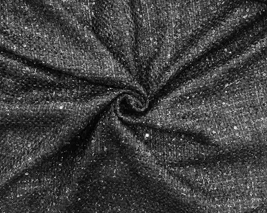 фото Костюмный твид "Шанель" с паетками и люрексом, черный