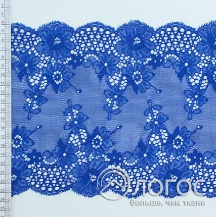 Фото №0 Кружево стрейч IS-244 180мм И, электрик (синий)