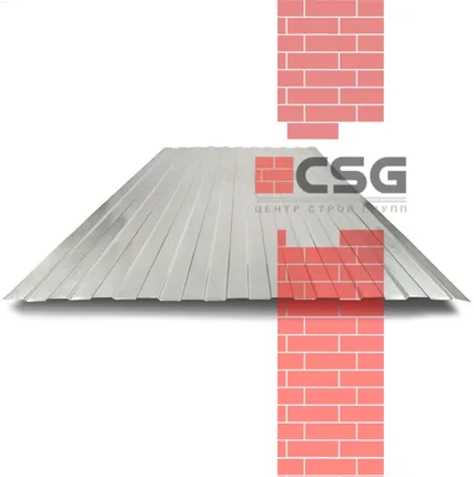 Фото №0 Профнастил оцинкованный 0.45х1150х2000 цинк 2сорт 1180, марка С8 мм