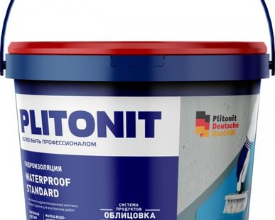 фото Мастика гидроизоляционная Plitonit Waterproof Standard однокомпонентная эластичная, 14кг