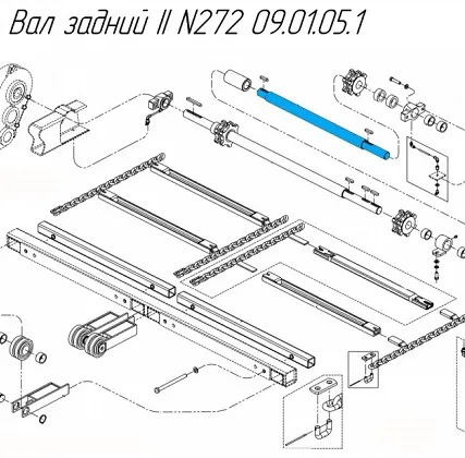 Фото №0 Вал задний II N272 09.01.05.1 на навозоразбрасыватель Metal-Fach N-272