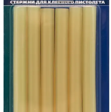 Фото №0 Стержни клеевые ПРАКТИКА желтый, прозрачный, 11 х 100 мм,