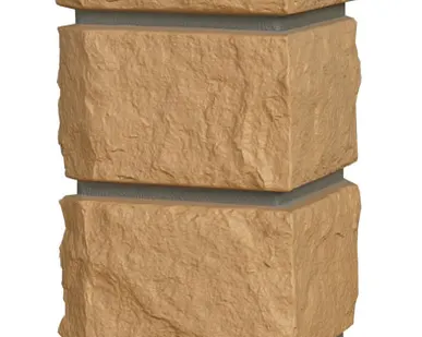 фото Угол Grand Line Колотый камень Премиум горчичный/Design песочный (шов RAL 7006)