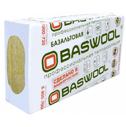 Фото №0 Плита теплоизоляционная BASWOOL ВЕНТ ФАСАД 80 НГ 100 мм 1200х600 мм 3 плиты, 2,16 м2, 0,216 м3 (32 уп/пал)
