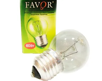 фото Лампа накаливания FAVOR P45 60W E27 CL шарик прозрачный