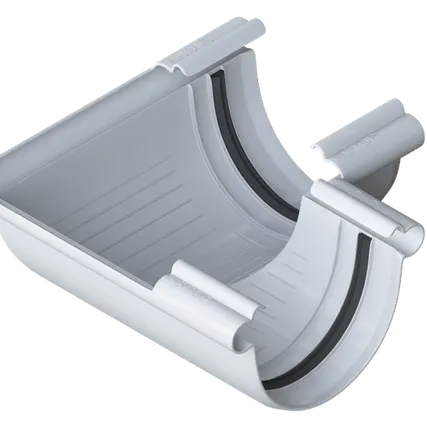 Фото №0 БЕЛЫЙ Угол жёлоба 90* ПВХ колл. ЭЛИТ 8шт/уп АЛЬТА-ПРОФИЛЬ