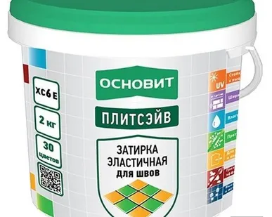 фото Затирка для швов Основит Плитсэйв XC6 Е тёмно-серая 2кг
