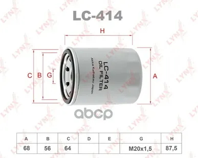 фото Фильтр Масляный LYNXauto арт. LC414