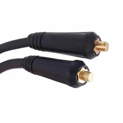 Фото №0 Комплект сварочных проводов КГ 1х25 с электрододержателем с клеммой для подключения к массе вилка СКР 10-25 3м Rexant 16-0775