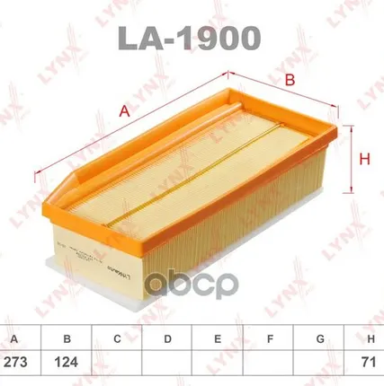 Фото №0 Фильтр Воздушный LYNXauto арт. LA1900