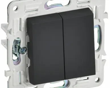 фото SKANDY Выключатель 2-клавишный 10А SK-V04G графит IEK