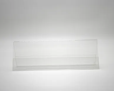 фото Двухсторонняя подставка для презентаций (шалаш), 210*80мм, прозрачный акрил