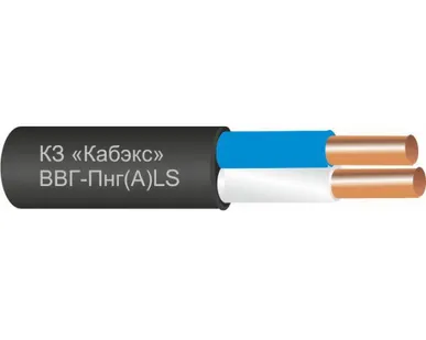 фото Кабель силовой 2х2.5 кв.мм медный с ПВХ изоляцией негорючий с низким дымо- и газовыделением (Кабэкс)