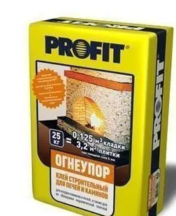 фото Клей для печей и каминов "Огнеупор" Profit 25 кг