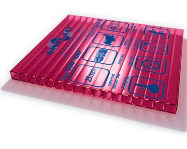фото Сотовый поликарбонат KINPLAST Красный 10 мм (2,1*12 м)