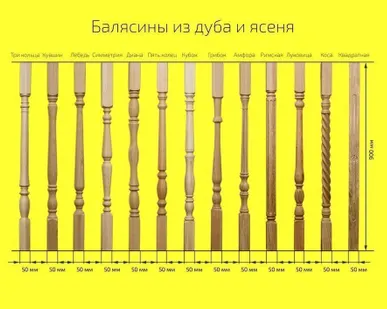 фото Балясина ясень 900*50*50 бавария с фрезеровкой
