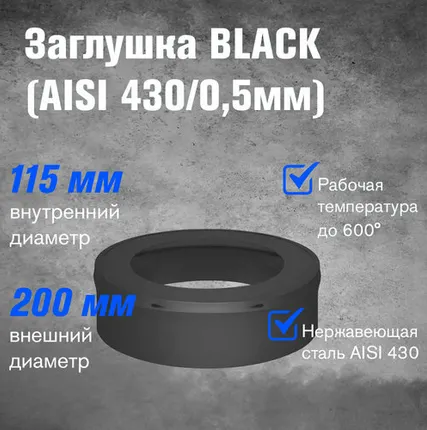 Фото №0 Заглушка BLACK (AISI 430/0,5мм) (115х200)