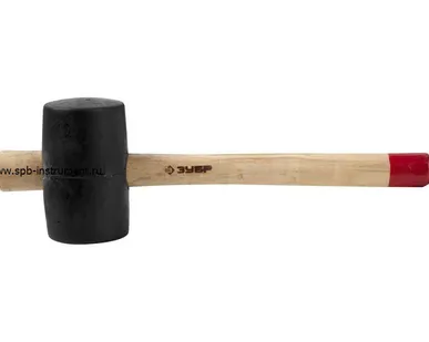 фото Киянка резиновая с деревянной ручкой 0.34 кг 55мм ЗУБР 2050-55