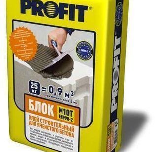 фото Клей для ячеистого бетона"Блок" Profit 25 кг