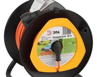 фото Удлинитель силовой RPx-1e-3x0.75-30m на пластик. катушке с/з 1гнездо 30м ПВС 3х0.75 Эра Б0043046
