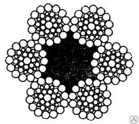 Фото №0 ГОСТ7668-80 Канат двойной свивки типа ЛК-РО Конструкции6х36(1+7+7/7+14)+1о.