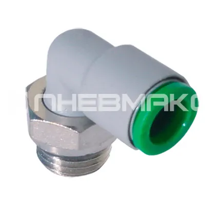 Фото №0 T220418 - Фитинг цанговый угловой поворотный из технополимера наруж. резьба G1/8" под трубку 4 мм