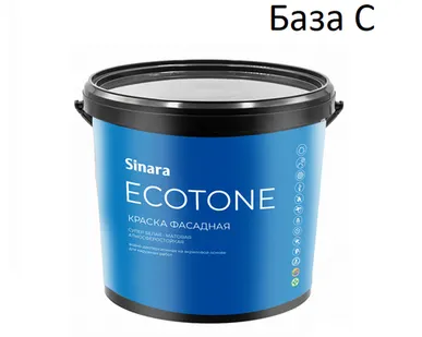фото Sinara Краска в/д ECOTONE Фасадная акрил.прозрачная мат.базаС 1,8л
