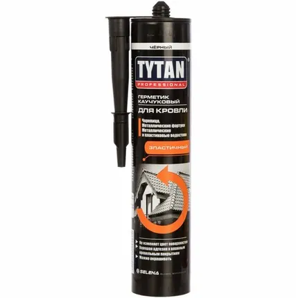 Фото №0 Каучуковый герметик для кровли TYTAN PROFESSIONAL черный 310мл (91615)